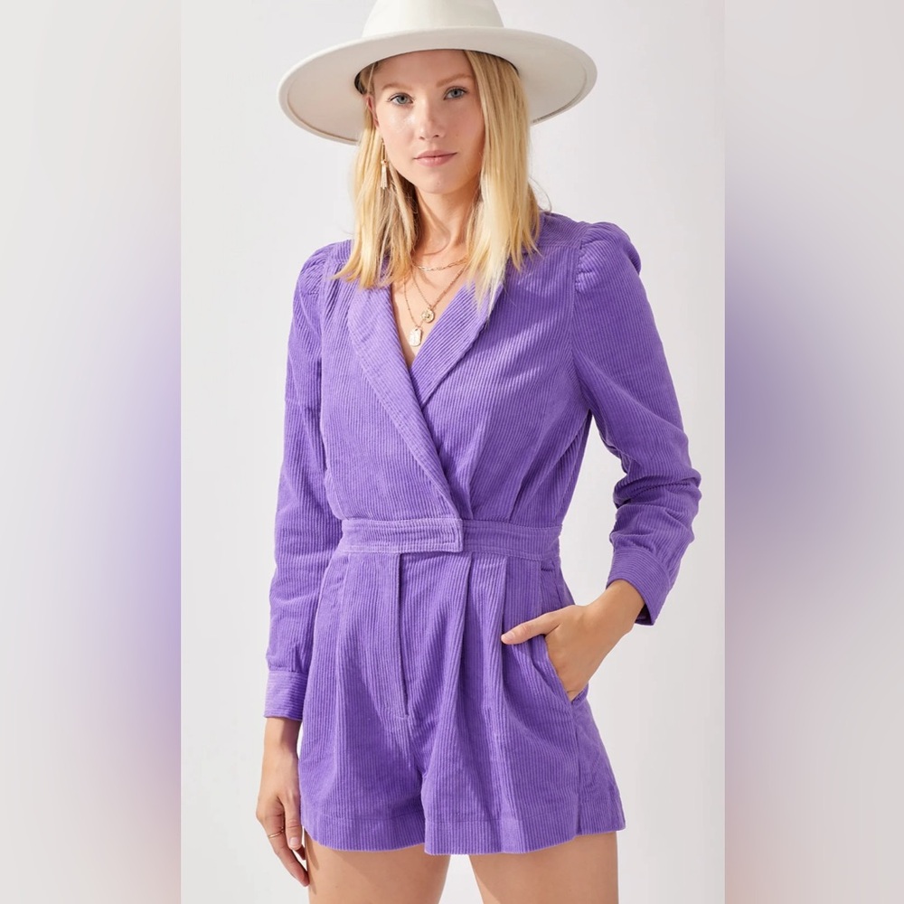 Purple Women's Corduroy Romper